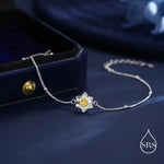 Daffodil Flower Bracelet with a Satellite Chain