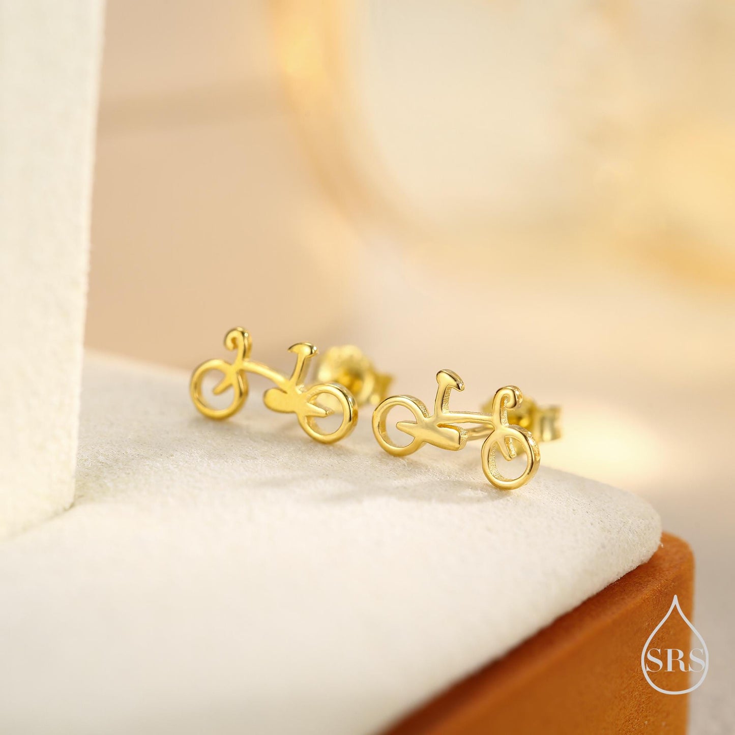 Little Bike Stud Earrings in Sterling Silver, Cute Bicycle Stud, Cute and Quirky Stud Earrings