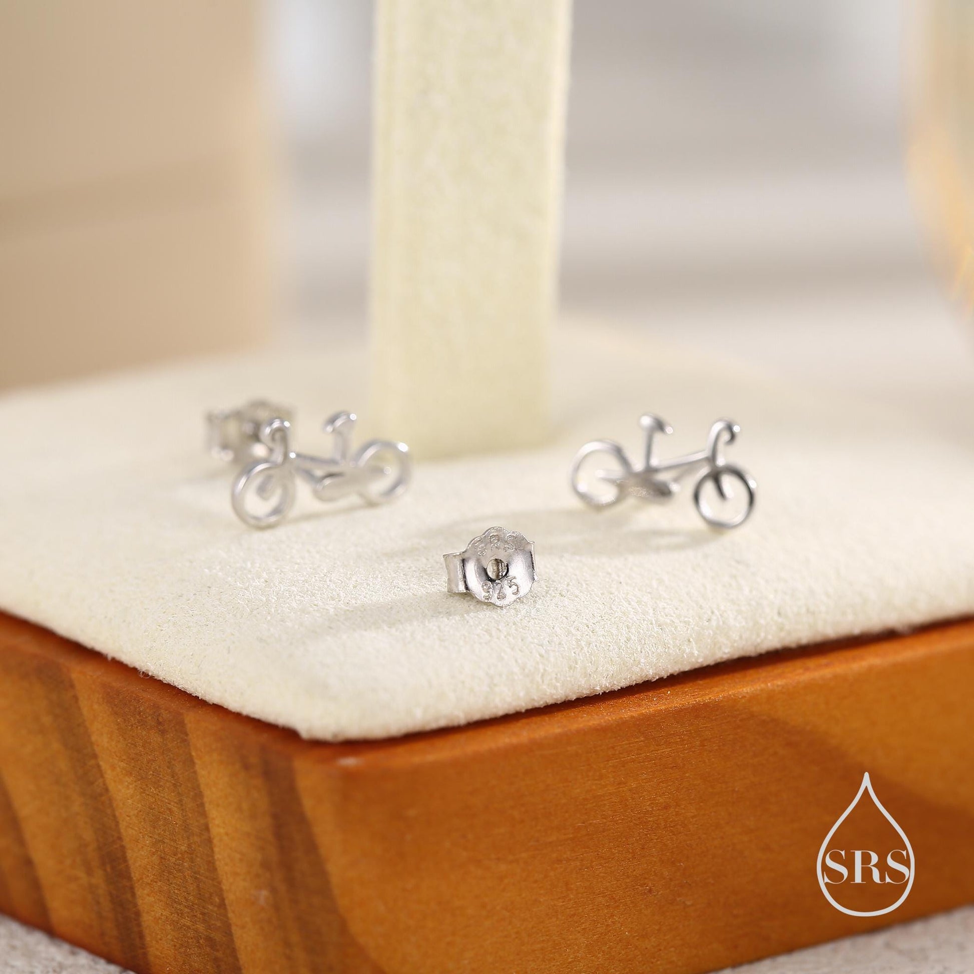 Little Bike Stud Earrings in Sterling Silver, Cute Bicycle Stud, Cute and Quirky Stud Earrings