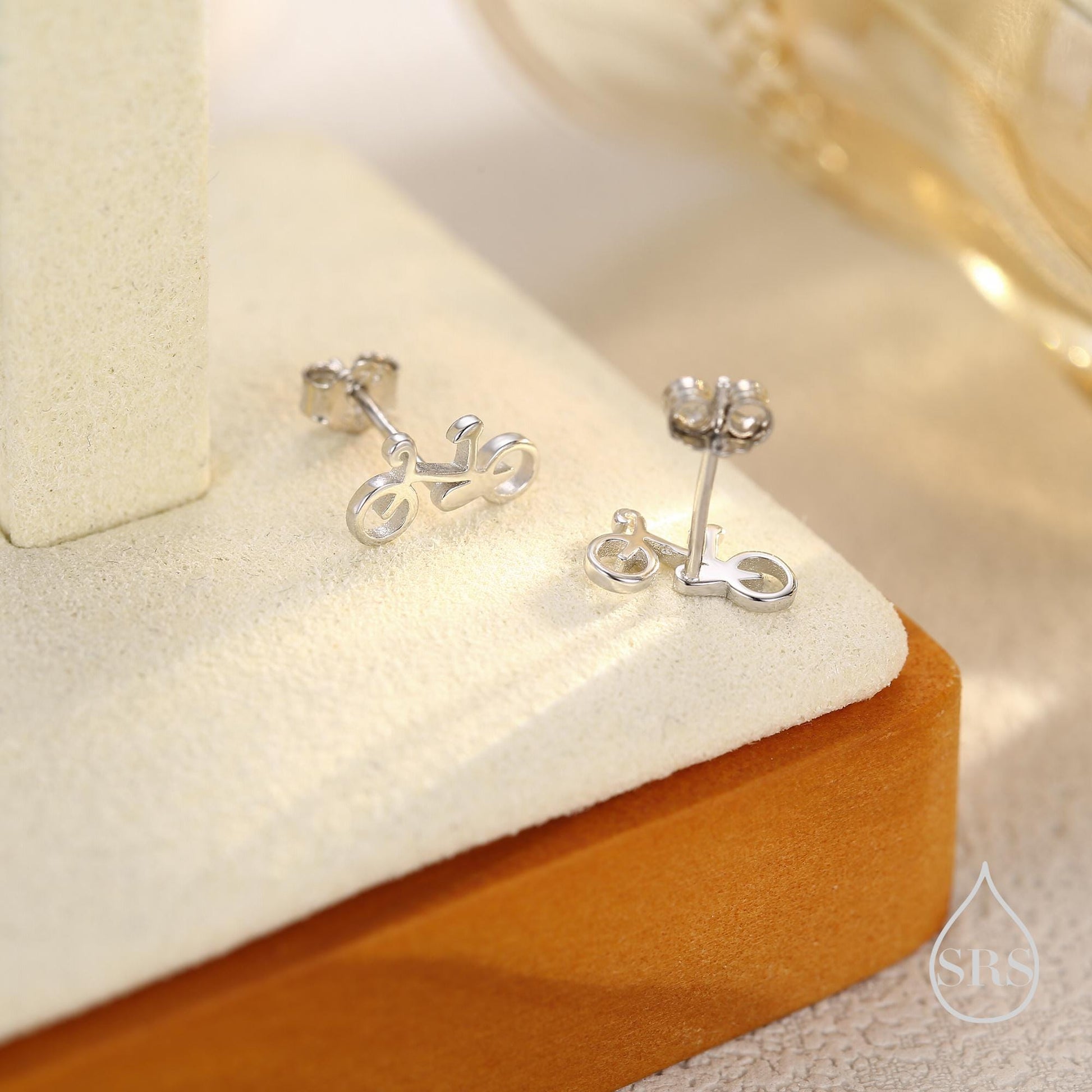 Little Bike Stud Earrings in Sterling Silver, Cute Bicycle Stud, Cute and Quirky Stud Earrings
