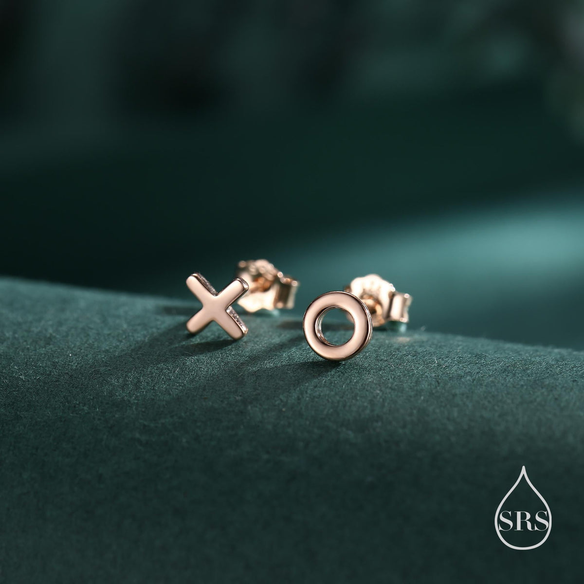 Xo Stud Earrings in Sterling Silver, Kiss Hug Earrings, Silver or Gold or Rose Gold, Hugs and kisses, Fun Earrings