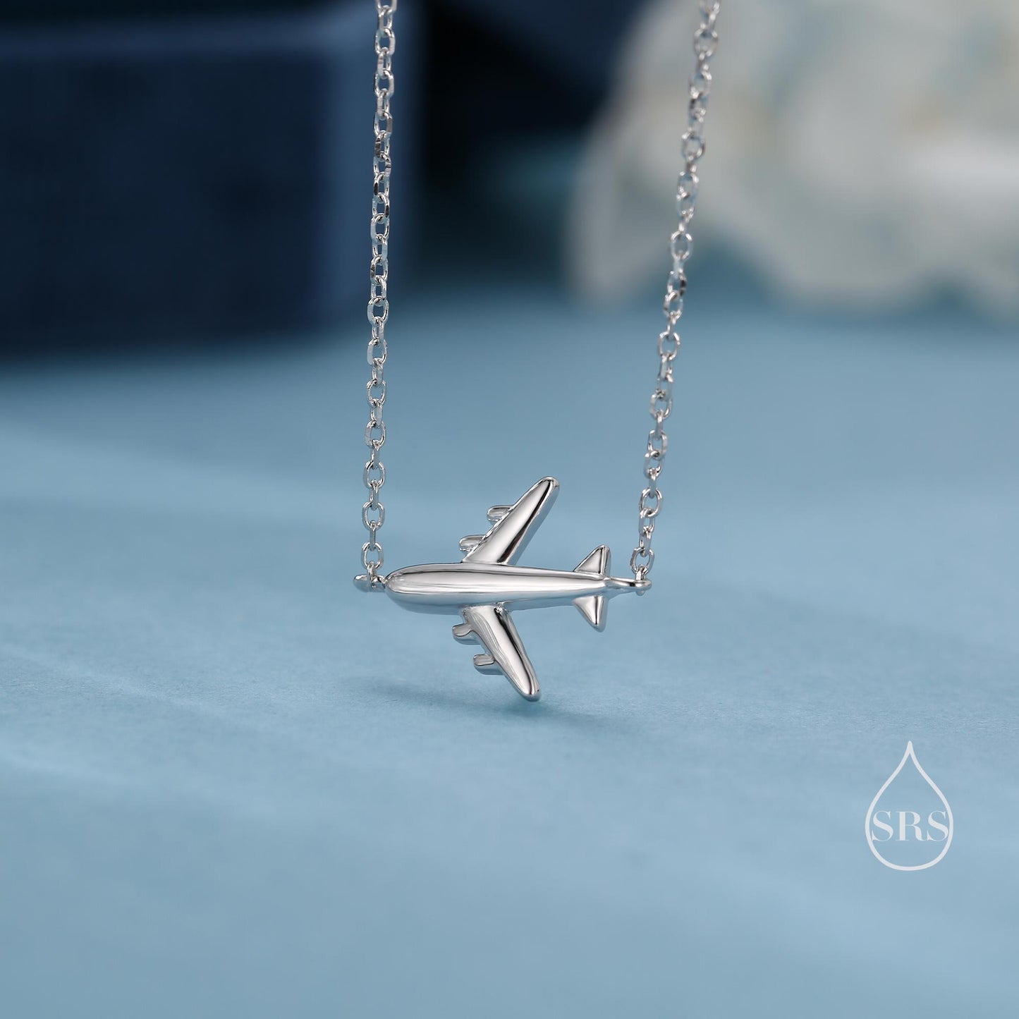 Tiny Plane Pendant Necklace in Sterling Silver, Silver or Gold or Rose Gold, Aeroplane Necklace,  Small Airplane Pendant