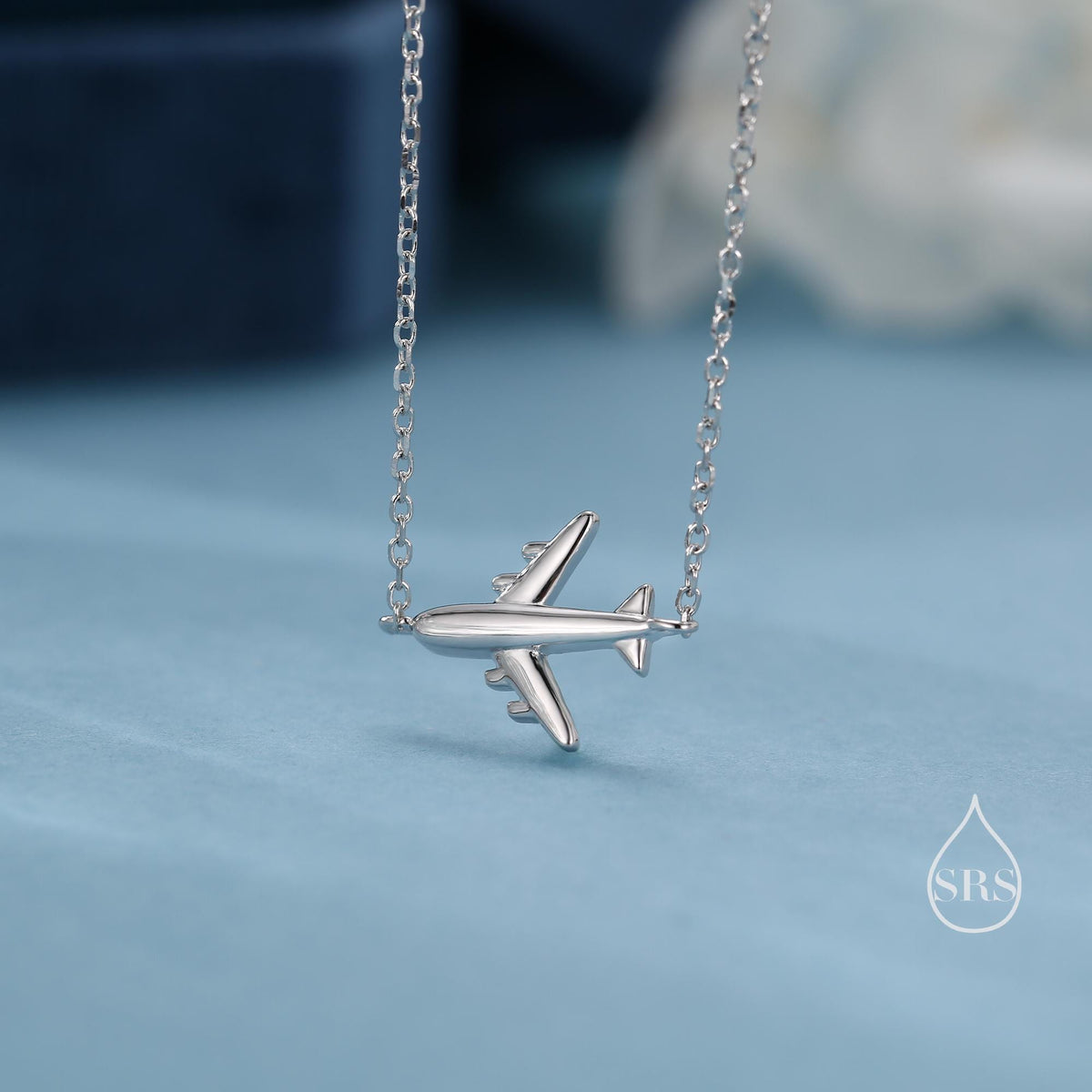 Tiny Plane Pendant Necklace in Sterling Silver, Silver or Gold or Rose Gold, Aeroplane Necklace, Small Airplane Pendant