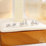 Little Bike Stud Earrings in Sterling Silver, Cute Bicycle Stud, Cute and Quirky Stud Earrings