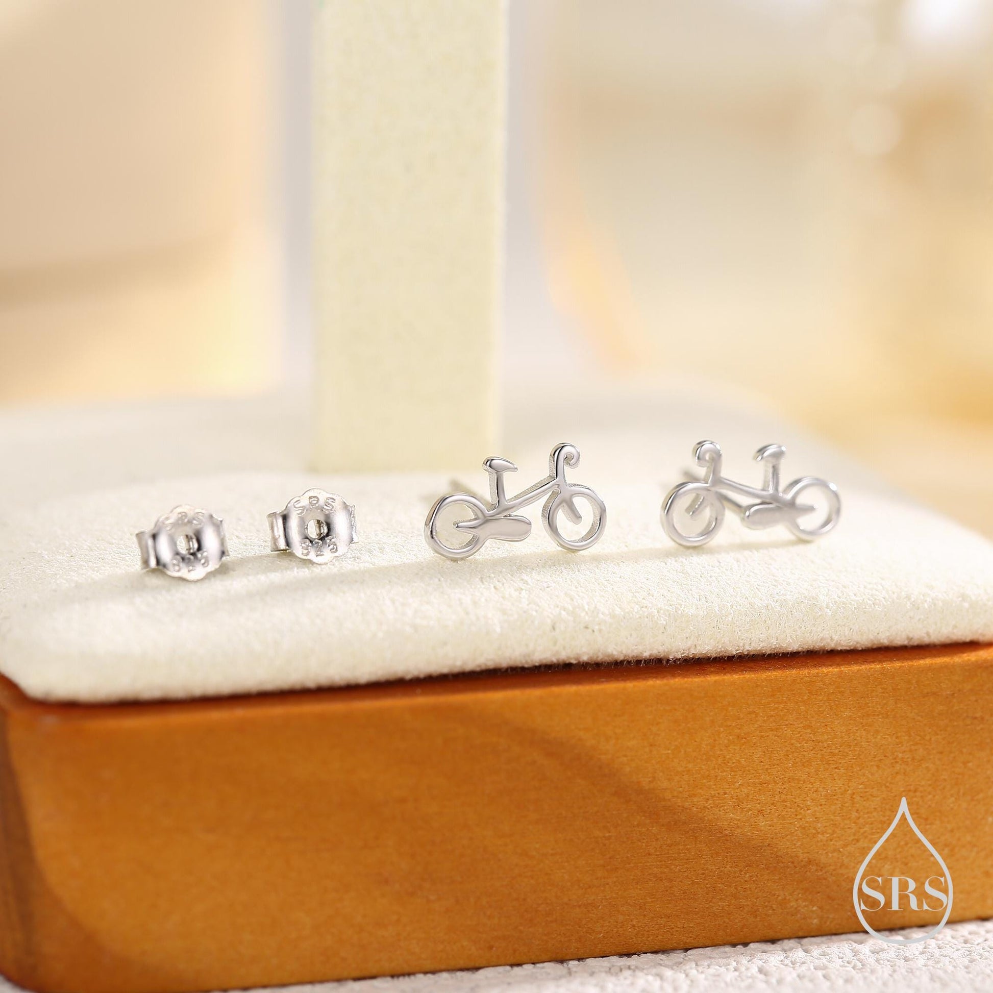 Little Bike Stud Earrings in Sterling Silver, Cute Bicycle Stud, Cute and Quirky Stud Earrings