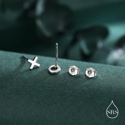 Xo Stud Earrings in Sterling Silver, Kiss Hug Earrings, Silver or Gold, Hugs and kisses, Fun Earrings