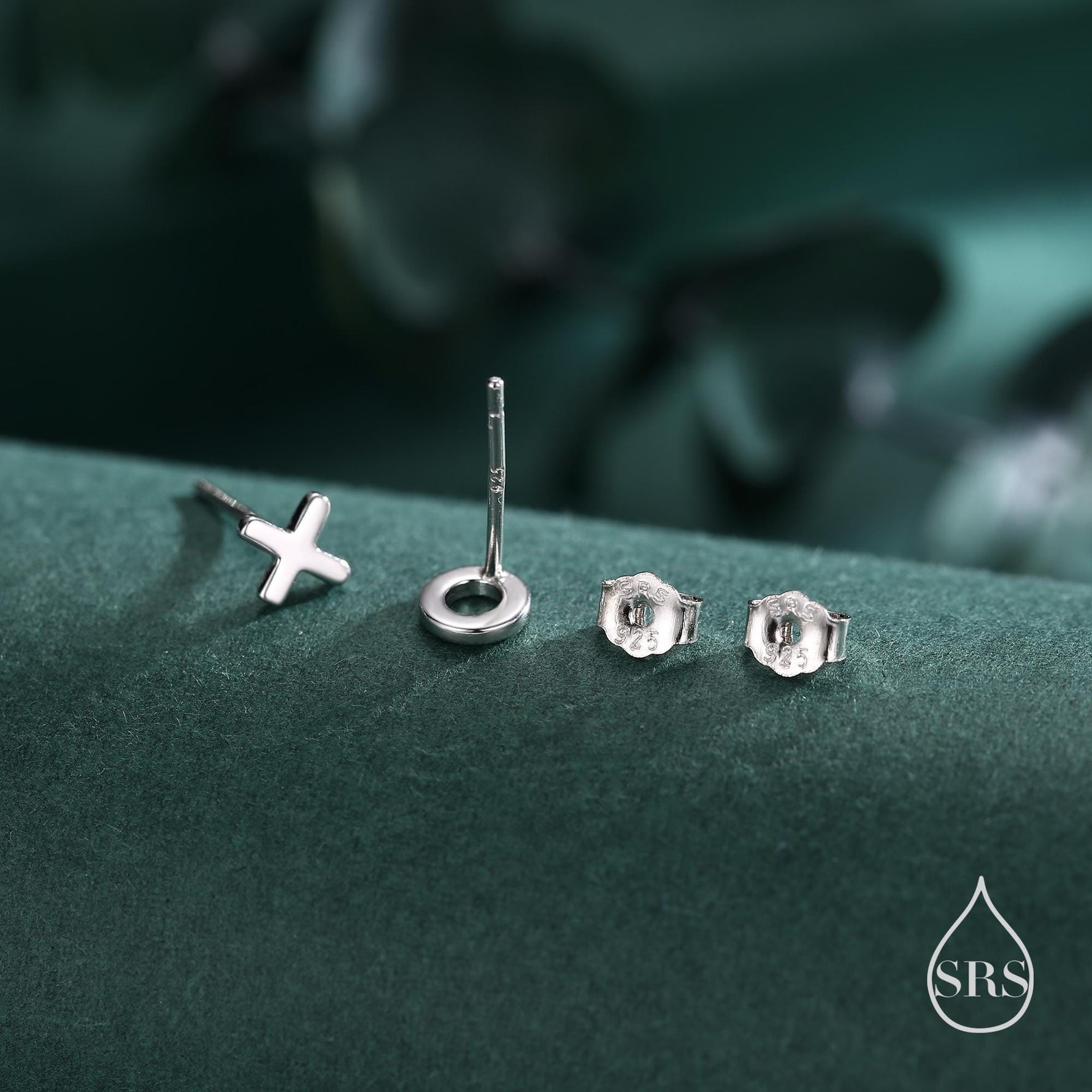 Xo Stud Earrings in Sterling Silver, Kiss Hug Earrings, Silver or Gold or Rose Gold, Hugs and kisses, Fun Earrings