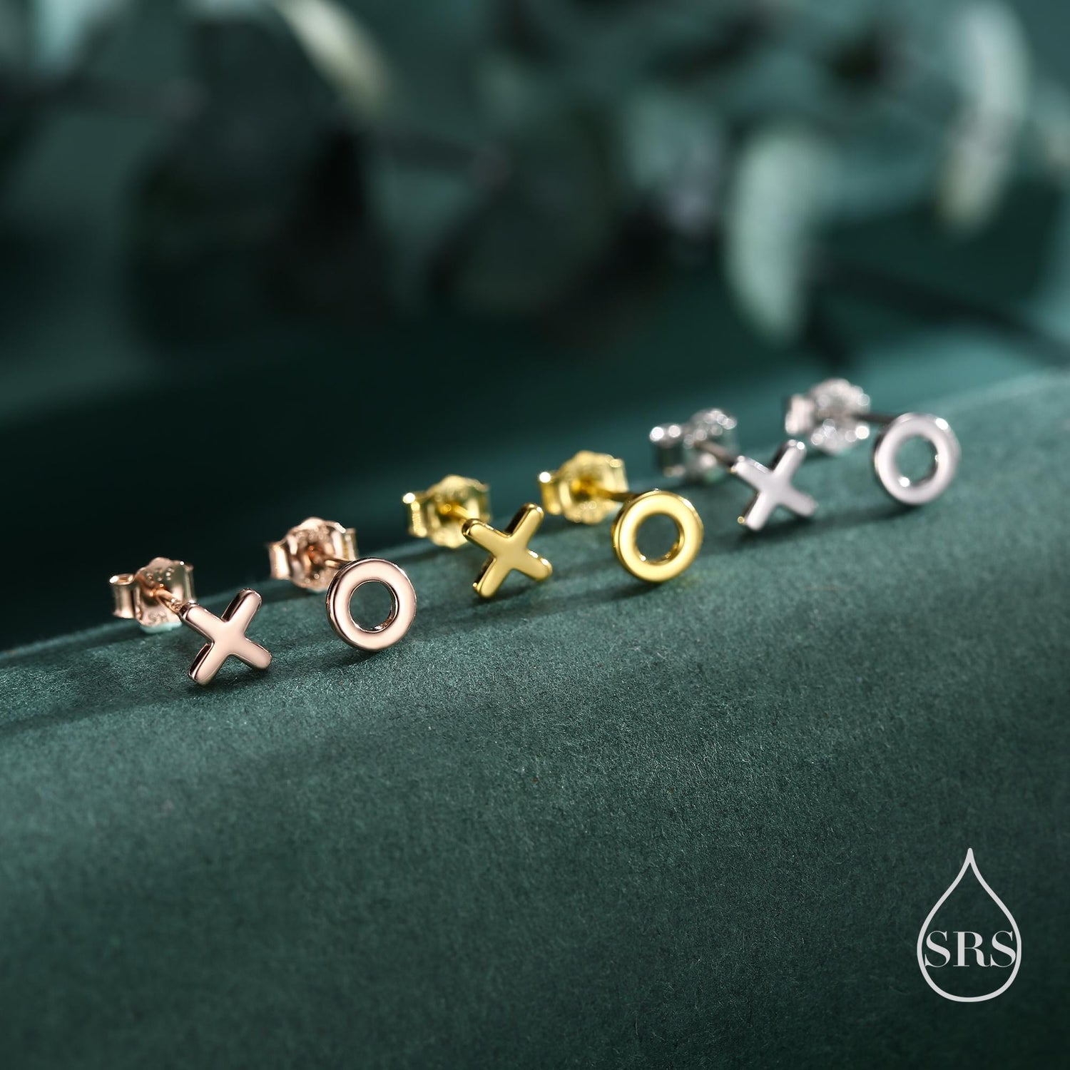 Xo Stud Earrings in Sterling Silver, Kiss Hug Earrings, Silver or Gold or Rose Gold, Hugs and kisses, Fun Earrings