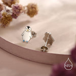 Tiny Baby Penguin Bird Stud Earrings in Sterling Silver, Fun Quirky and Whimsical Jewellery