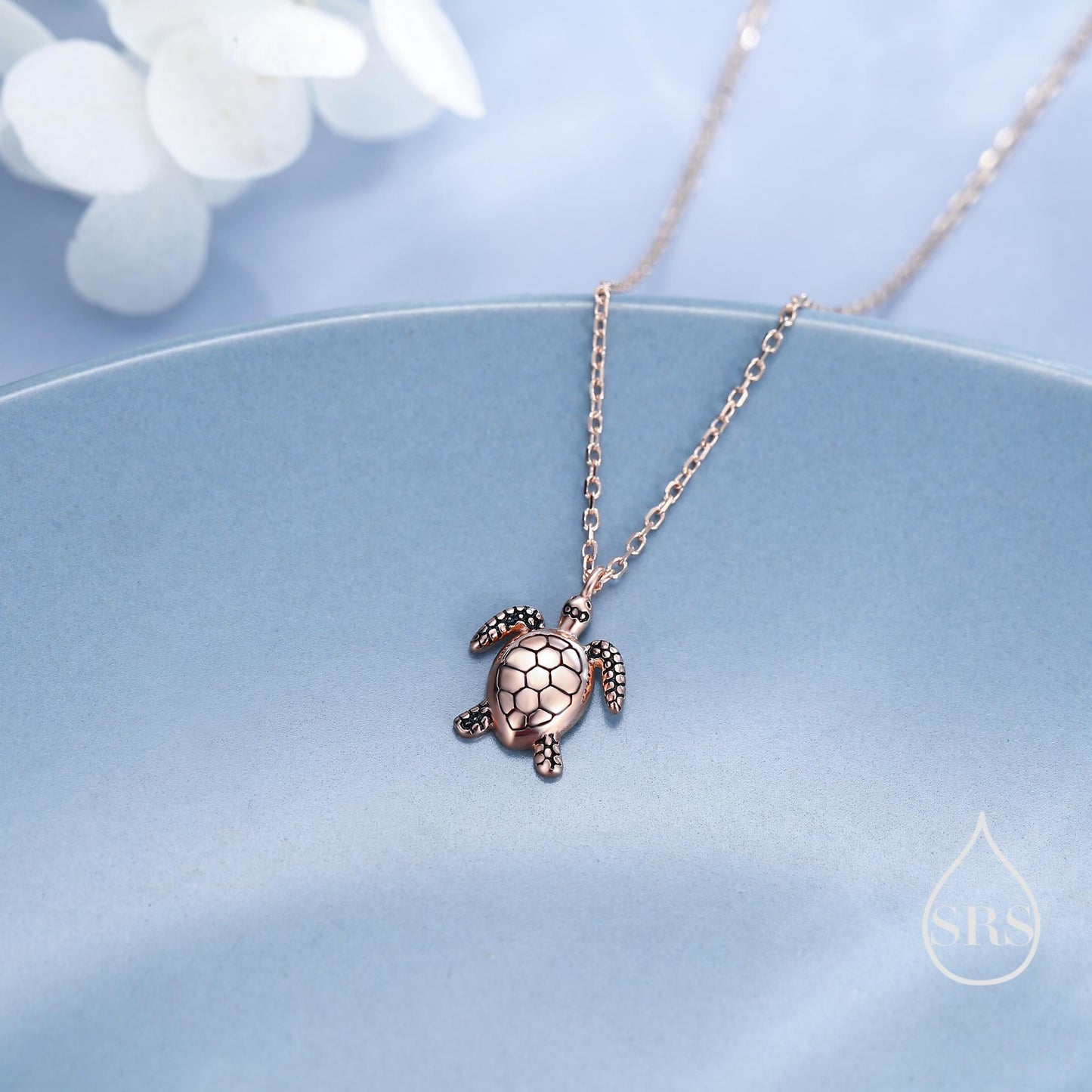 Tiny and Delicate Sea Turtle Pendant Necklace in Sterling Silver, Turtle Necklace, Silver or Gold or Rose Gold - Cute Quirky and Fun