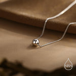 Single Bead Collar Necklace in Sterling Silver, Minimalist Ball Choker Necklace, Simple Choker Necklace