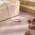 Single Bead Collar Necklace in Sterling Silver, Minimalist Ball Choker Necklace, Simple Choker Necklace