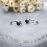Black Opal Open Hoop Earrings