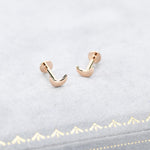 Sterling Silver Moon 16G Internally Threaded Flat Back Earrings