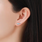 Very Tiny Blue Whale Stud Earrings in Sterling Silver with Hand Painted Enamel, Cute Whale Earrings
