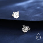 Border Collie Dog Stud Earrings in Oxidised Sterling Silver, Dog Earrings, Animal Earrings, Pet Lover