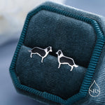 Tiny Enamel Border Collie Dog Stud Earrings in Sterling Silver, Dog Earrings, Animal Earrings, Pet Lover