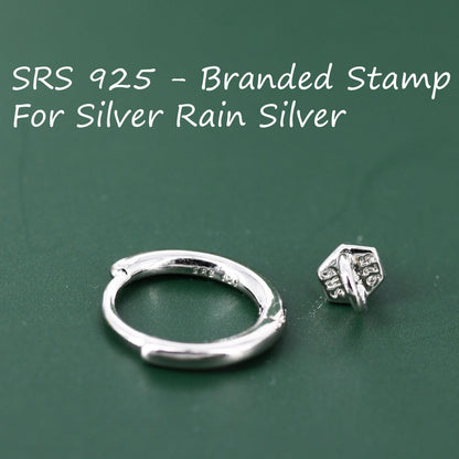 Sterling Silver Dainty Spike Hoop Earrings, Detachable Spike Pyramid Charm Dangle Hoop Earrings, Silver or Gold or Rose Gold