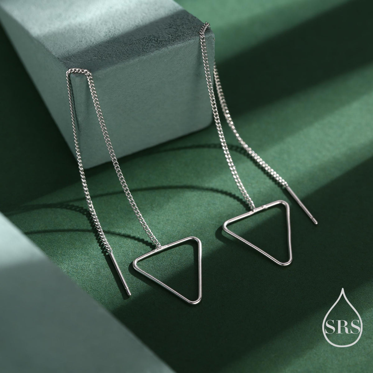 Open Triangle Threader Earrings