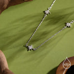 Starburst CZ Necklace in Sterling Silver, Silver or Gold or Rose Gold, Three Star Necklace, North Star Necklace, Sunburst Necklace, Star