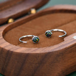 Black Opal Open Hoop Earrings
