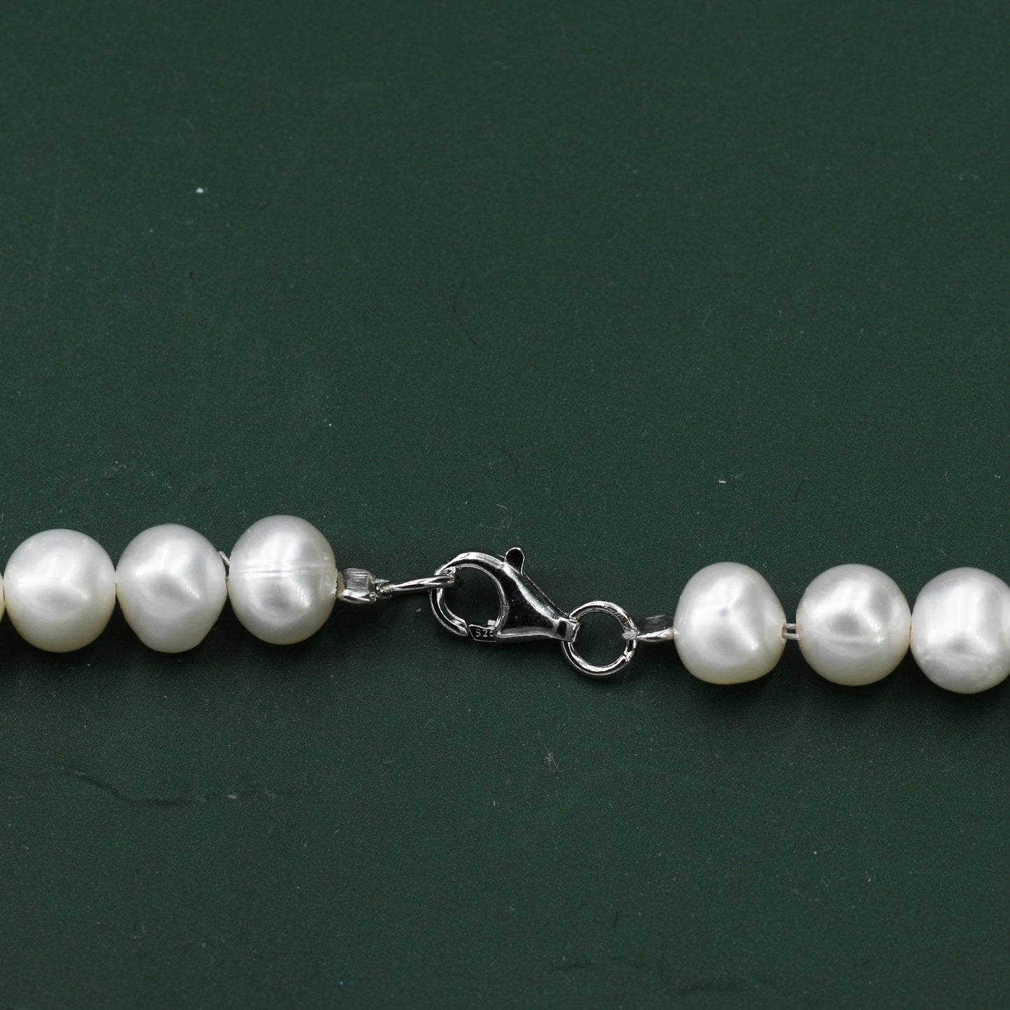 Genuine Freshwater Pearl Necklace in Sterling Silver, Slightly Irregular Shape 5mm Round Fresh Water Pearl Necklace, Men or Women, Unisex