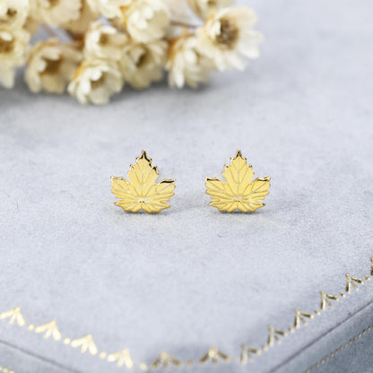 Maple Leaf Stud Earrings in Sterling Silver - Detailed Leaf Earrings - Nature Inspired Flower Earrings -Leaf Earrings, Fun, Whimsical