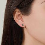 Genuine Green Onyx Droplet Stud Earrings in Sterling Silver, 4x6 mm Green Onyx Crystal Earrings, Natural Onyx Pear Cut Earrings
