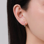 Irregular Shaped Minimalist Huggie Hoop Earrings in Sterling Silver, Silver or Gold or Rose Gold, Delicate Skinny Hoops