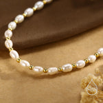 Oval Pearl and Silver Bead Bracelet