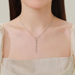 Pearl and Chain Choker Necklace in Sterling Silver, Geometric Design, Adjustable Length 16 inch to 18 inch, Pearl Necklace