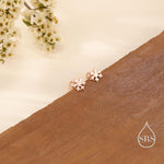 Snowflake 18G Screw Back Earrings in Sterling Silver