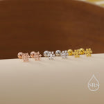 Snowflake 18G Screw Back Earrings in Sterling Silver
