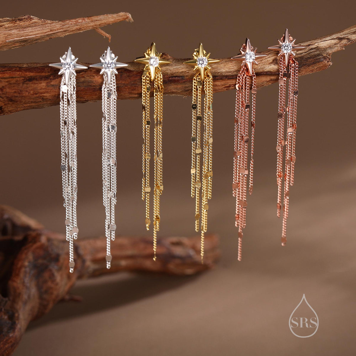 CZ Starburst Tassel Ear Jackets