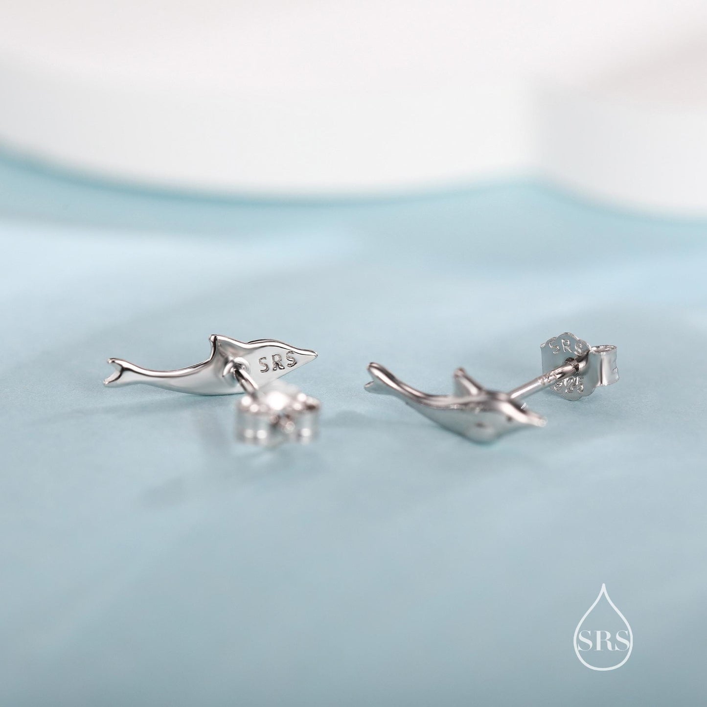 Extra Tiny Dolphin Stud Earrings in Sterling Silver, Dolphin Earrings, Nature Inspired Animal Earrings