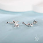 Extra Tiny Dolphin Stud Earrings in Sterling Silver, Silver or Gold or Rose Gold, Dolphin Earrings, Nature Inspired Animal Earrings
