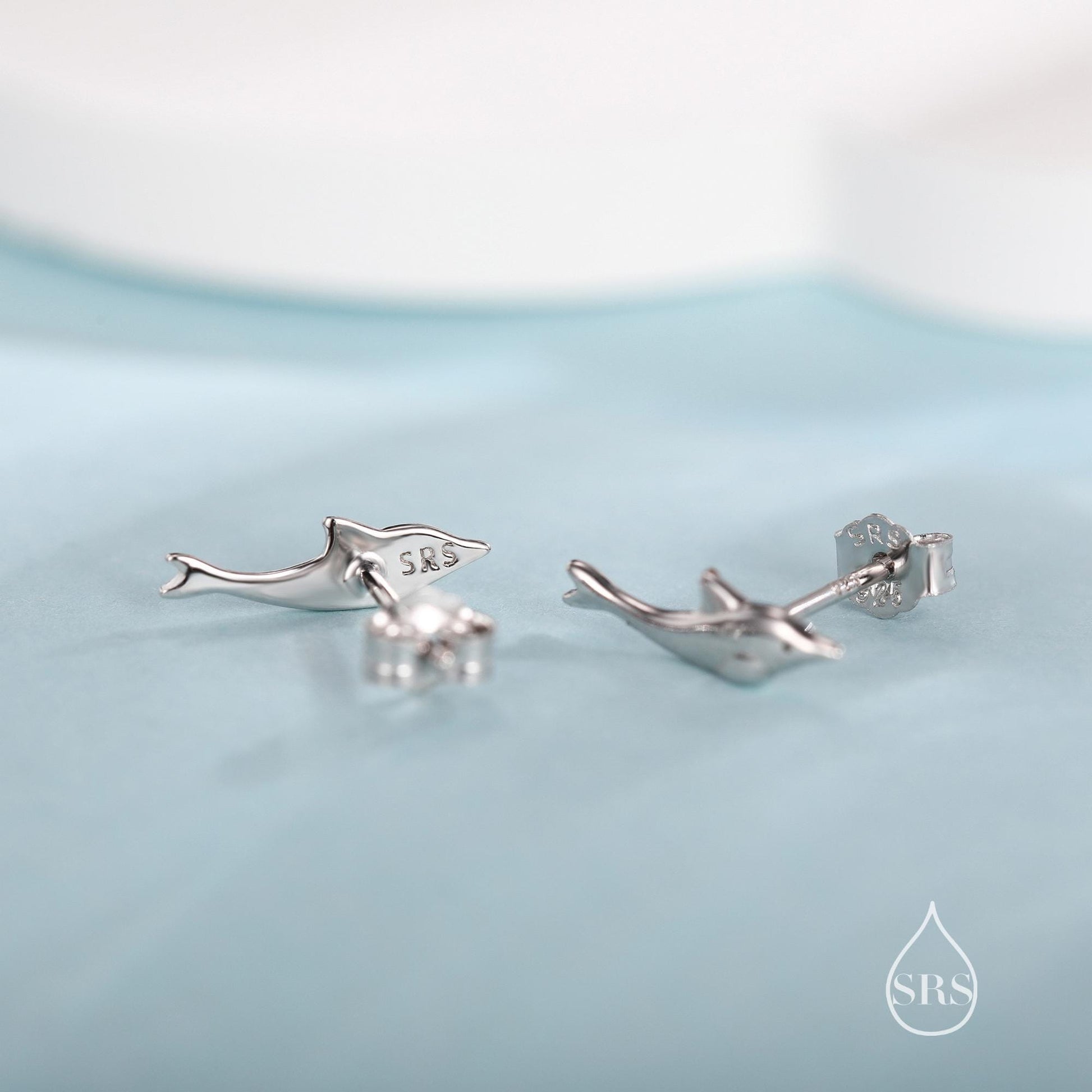 Extra Tiny Dolphin Stud Earrings in Sterling Silver, Dolphin Earrings, Nature Inspired Animal Earrings