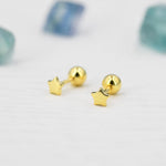Tiny Star Screw Back Earrings in Sterling Silver, Gold, Rose Gold and Silver, Screw Back Earrings - helix ,cartilage , conch, tragus