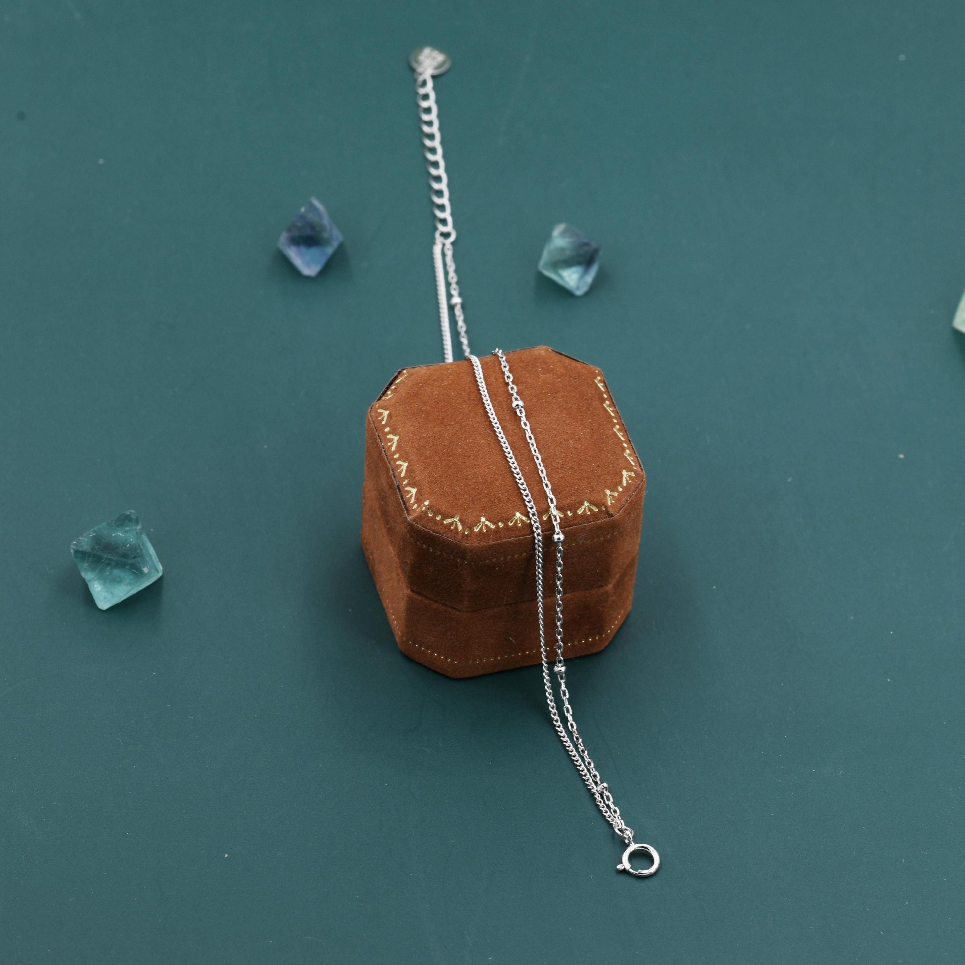 Sterling Silver Double Layer Satellite Chain Bracelet in Sterling Silver, Delicate Layer Bracelet, Minimalist Bracelet