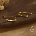 Minimalist Curved Arrow Crawler Earrings in Sterling Silver, Silver or Gold or Rose Gold, Minimalist Geometric, Arrowhead Ear Climbers