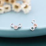 Tiny Honeycomb Stud Earrings in Sterling Silver, Silver or Gold, Nature Inspired