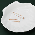 Sterling Silver 6cm Minimalist Ball Ear Threader, Silver or Gold or Rose Gold, Minimal Box Chain Threader earrings