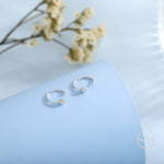 Minimalist Ball Huggie Hoop Threader Earrings in Sterling Silver, 6mm and 8mm, Silver, Gold or Rose Gold Finish, Pull Through Open Hoops