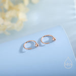 Minimalist Ball Huggie Hoop Threader Earrings in Sterling Silver, 6mm and 8mm, Silver, Gold or Rose Gold Finish, Pull Through Open Hoops