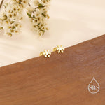 Snowflake 18G Screw Back Earrings in Sterling Silver