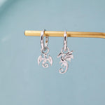 Mismatched Flying Dragon Huggie Hoop in Sterling Silver, Silver or Gold or Rose Gold, Asymmetric Detachable Dagon Dangle Hoop Earrings