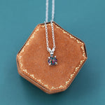 Tiny Black Opal Pendant Necklace in Sterling Silver, 5mm Lab Opal Necklace, Single Opal Necklace, Fire Opal Necklace