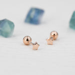 Tiny Star Screw Back Earrings in Sterling Silver, Gold, Rose Gold and Silver, Screw Back Earrings - helix ,cartilage , conch, tragus