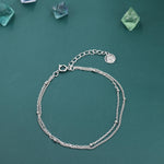 Sterling Silver Double Layer Satellite Chain Bracelet in Sterling Silver, Delicate Layer Bracelet, Minimalist Bracelet
