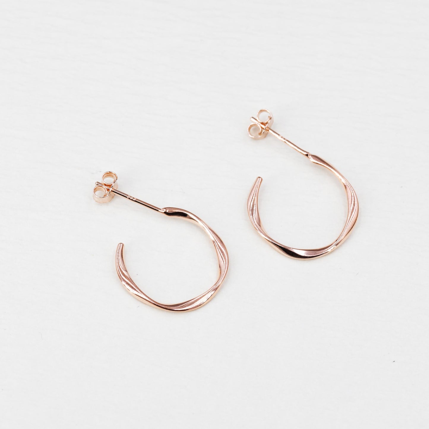 Sterling Silver Mobius Hoop Stud Earrings, Mobius Earrings, Circle Stud Earrings